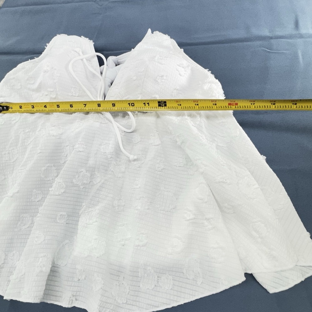 Sheer Two Piece Swim Suit White Gauze Textured Open Back New SHEIN   Large - Picture 8 of 8